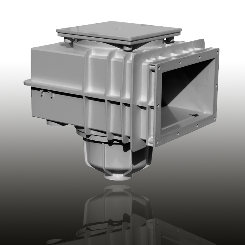 V20 Skimmer für Folien- und vorgefertigte Becken Edelgrau, ABS Flansch