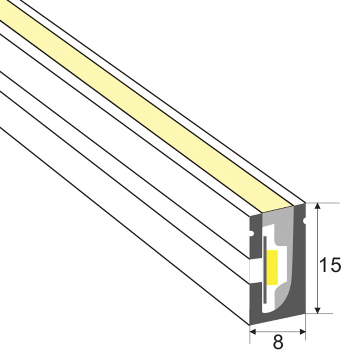 LED NEON FLEX 24V "Dualweiß" Quadratisch – Bild 4