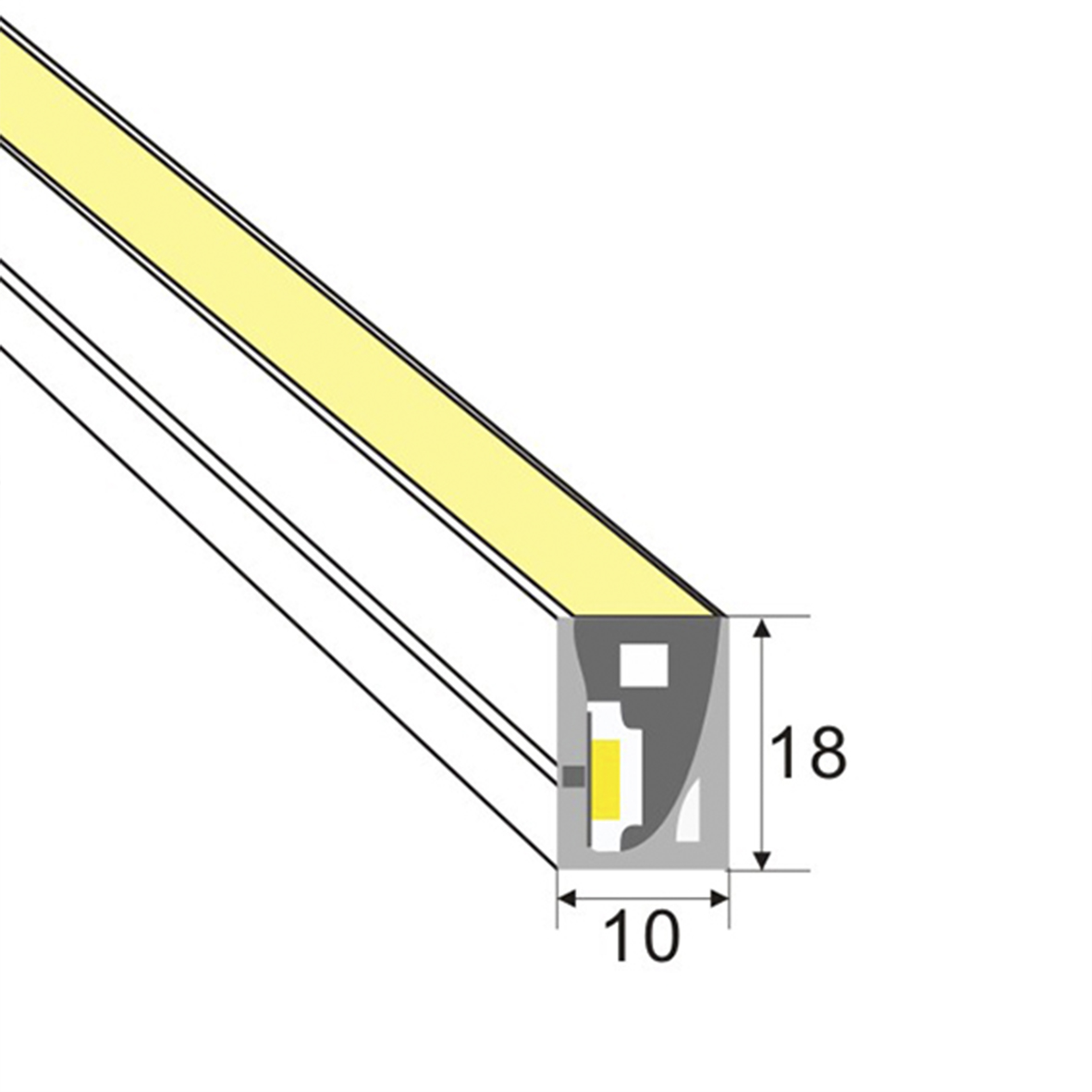 LED NEON FLEX 24V "Warmweiß" Quadratisch – Bild 3