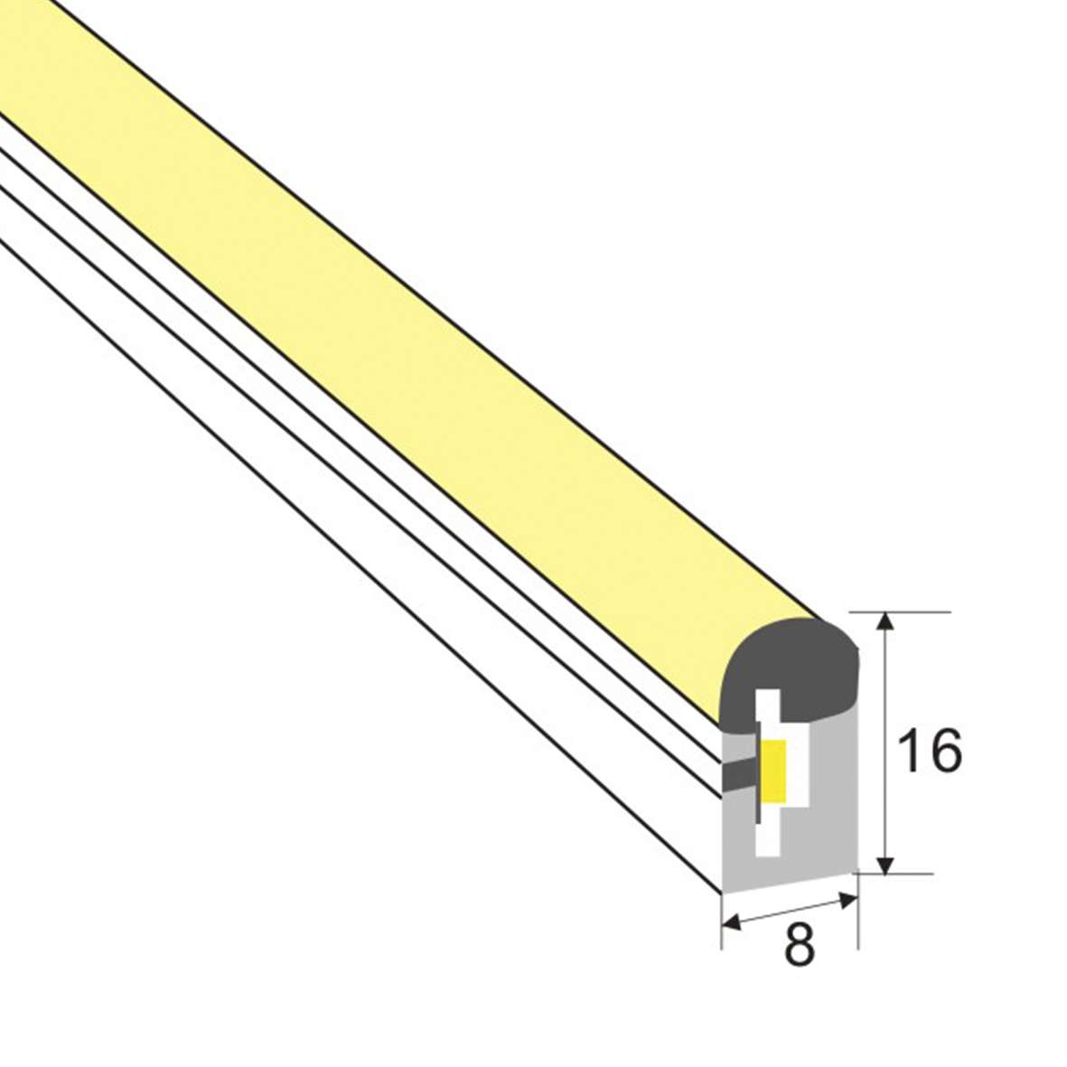 LED NEON FLEX 230V  "Warmweiß" Pilzförmig – Bild 5
