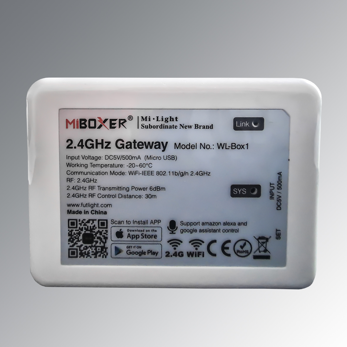 MiBoxer 2.4 GHz WiFi Bridge / Gateway (WL-Box1)